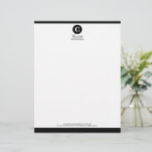 Customisable En-tête de lettre noir et blanc simple de (Debout devant)