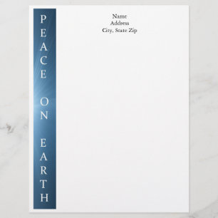 Customisable En-tête de lettre personnalisé de Noël - paix sur