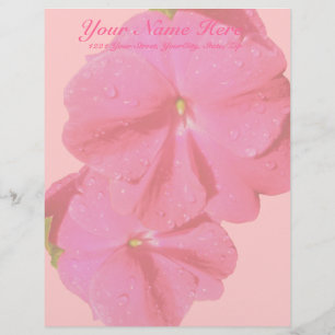 Customisable En-tête de lettre Red New Guinea Impatiens