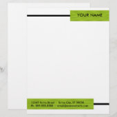 Customisable En-tête de lettre vert moderne (Devant / Derrière)