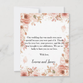 Customisable Floral Wedding Thank You Card | Elega Bedankkaart