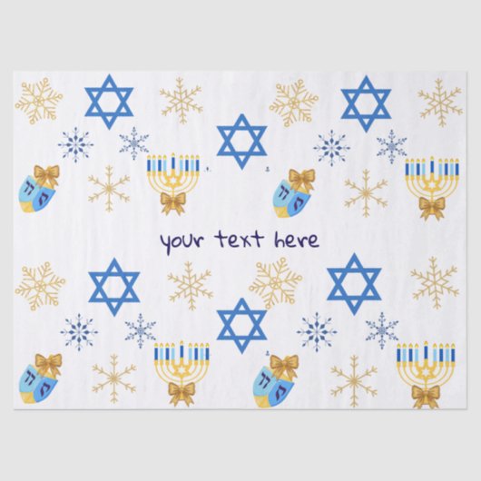 Customisable Hanukkah winter tissue Paper Tissuepapier (Voorkant)