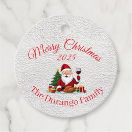 Customisable Happy Santa Claus Christmas Dinner Bedankjes Labels