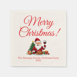 Customisable Happy Santa Claus Christmas Party Servet