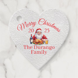 Customisable Jolly Santa Claus Christmas Heart Bedankjes Labels