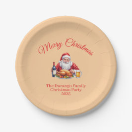 Customisable Jolly Santa Claus Christmas Party Papieren Bordje