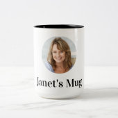 Customisable Photo Mug With Editable Text Tweekleurige Koffiemok (Center)