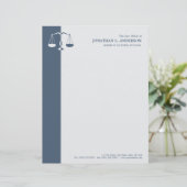Customisable Procureur/avoué - en-tête de lettre bleu (Debout devant)