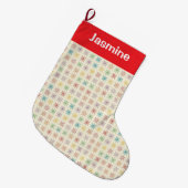 Customisable Simple Colourful Christmas Snowflake Grote Kerstsok (Voorkant (Hangend))