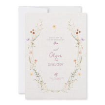 Customisable Wedding Invitation with wild Flowers
