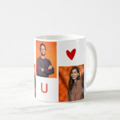 Customisé 4 Photo Collage I Heart You Coffee Mug (Devant droit)