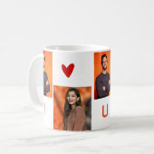 Customisé 4 Photo Collage I Heart You Coffee Mug (Devant gauche)