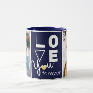 Customisé Double Photo Love You Mug