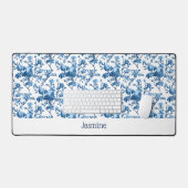 Customisé Élégant Chic Vintage Bleu Rose Floral (Clavier et souris)