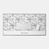Customisé Élégant Chic Vintage Gris Rose Floral (Clavier et souris)