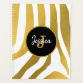 Customisé Faux Gold Zebra Print Stripes Motif (Devant)