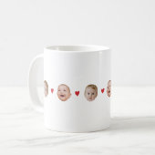 Customisé mignon bébé visage 2 Photos Mug (Devant gauche)