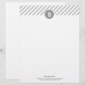 Customisée En-tête de lettre argenté simple moderne de (Devant / Derrière)