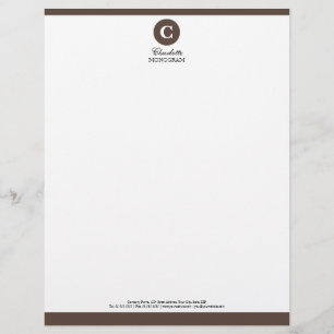 Customisée En-tête de lettre brun chocolat et blanc simple de