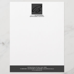 Customisée En-tête de lettre d'affaires Monogramme moderne et