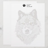 Customisée En-tête de lettre de loup gris (Devant / Derrière)