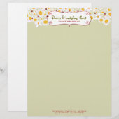 Customisée en-tête de lettre de marguerites blanches et de (Devant / Derrière)