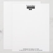 Customisée En-tête de lettre noir d'affaires de sténographe (Devant / Derrière)