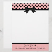 Customisée En-tête de lettre rose et noir à la mode (Devant / Derrière)