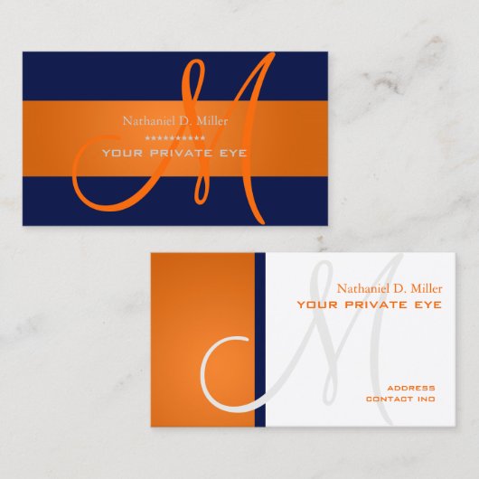 Customiser ce carte de visite de monogramme (Devant / Derrière)