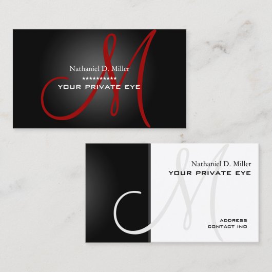 Customiser ce carte de visite de monogramme (Devant / Derrière)