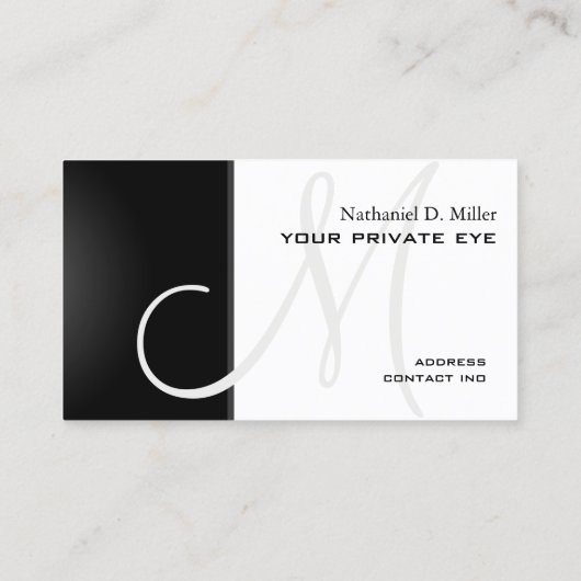 Customiser ce carte de visite de monogramme (Dos)