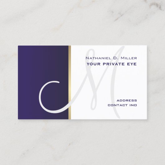 Customiser ce carte de visite de monogramme (Dos)