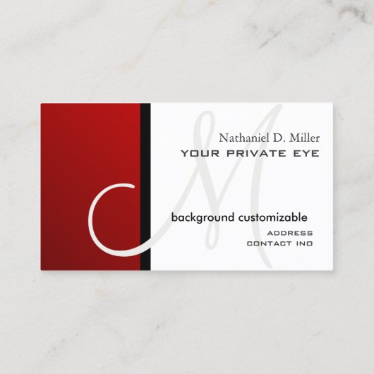 Customiser ce carte de visite de monogramme (Dos)