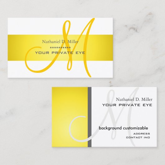 Customiser ce carte de visite de monogramme (Devant / Derrière)