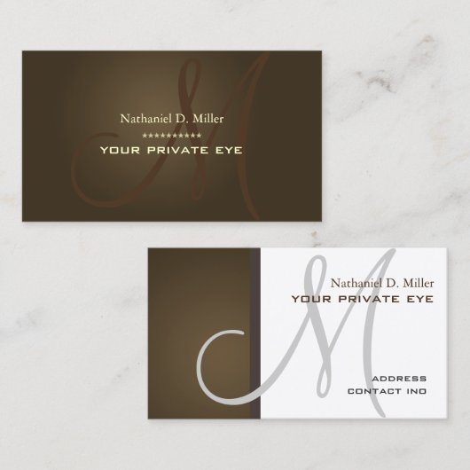 Customiser ce carte de visite de monogramme (Devant / Derrière)