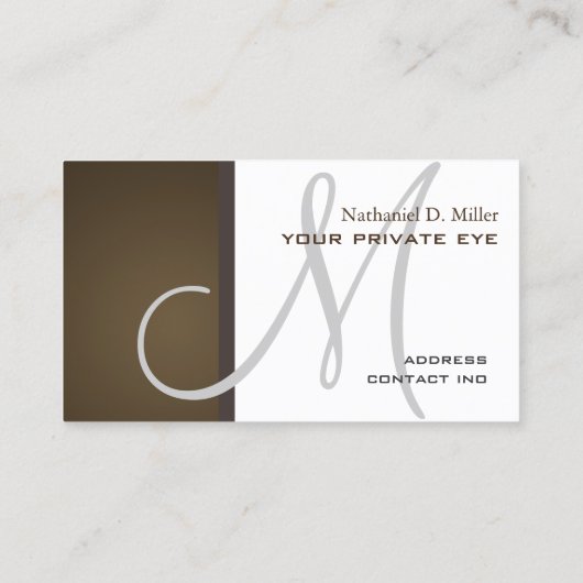 Customiser ce carte de visite de monogramme (Dos)