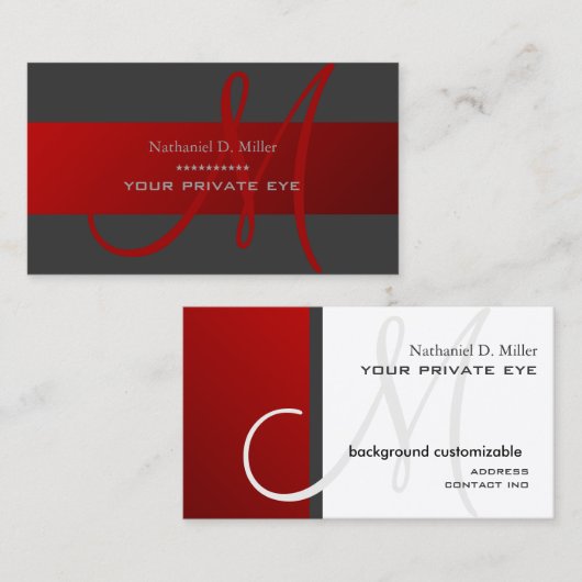 Customiser ce carte de visite de monogramme (Devant / Derrière)