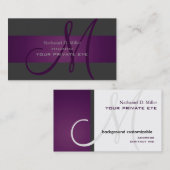 Customiser ce carte de visite monogramme (Devant / Derrière)