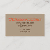 customiser un carte de visite pour plombier (Dos)