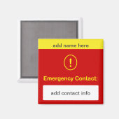 CUSTOMISEZ CECI ~ Aimant contact d'urgence. (Recto/Verso)