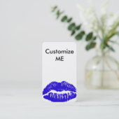 Customisez-MOI ! Carte de visite bleu de lèvres (Debout devant)