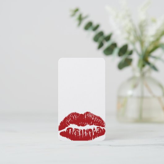 Customisez-MOI ! Carte de visite rouge de lèvres (Debout devant)