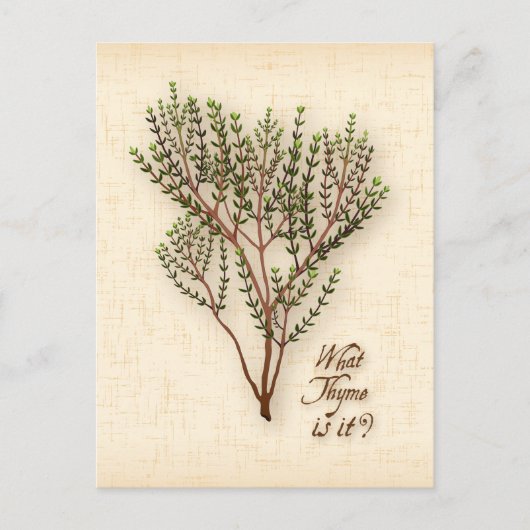Customisez Quel Thyme Est-Ce ? Carte postale (Devant)