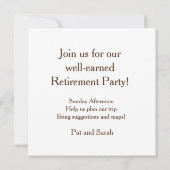 Customisez votre carte d'invitation pour un voyage (Dos)