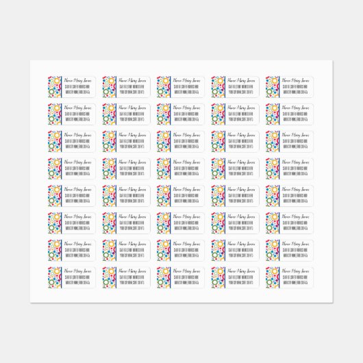 Customisez votre Étiquette Cercles multicolores (Feuille)