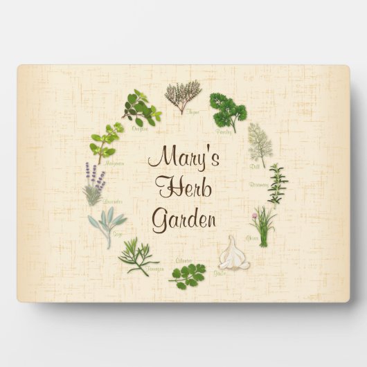 Customisez votre plaque de jardin 5 X 7 Herbes (Devant)