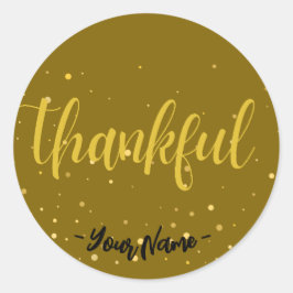 Customiz Glamoureuze gouden polka dot dankbare Sti Ronde Sticker