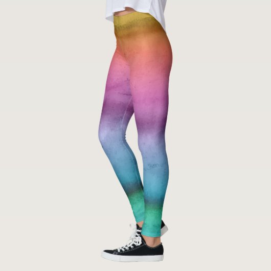 Customizabe Rainbow Striped Leggings (Gauche)