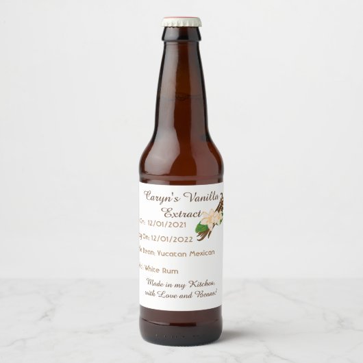 Customizabel Vanilla Extract Labels Bier Etiket (Voorkant)