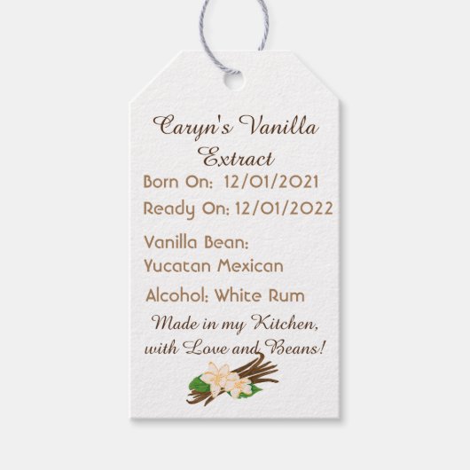 Customizabel Vanilla Extract Labels Cadeaulabel (Voorkant)